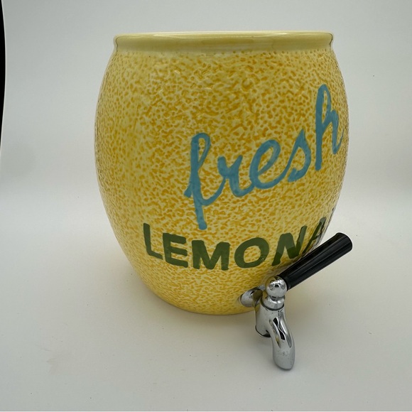Vtg Cracker Barrel stoneware collection Fresh lemonade drink dispenser - Picture 2 of 15